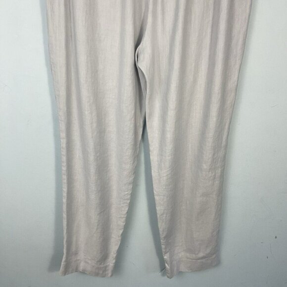 Aritzia Babaton Cohen Pants Cropped Pleated Linen Blend 10 Gray Summer Preppy - Picture 8 of 16